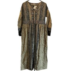 marketplace handwork of india Maxi Dress XS Embroidered Boho Modest Oversized